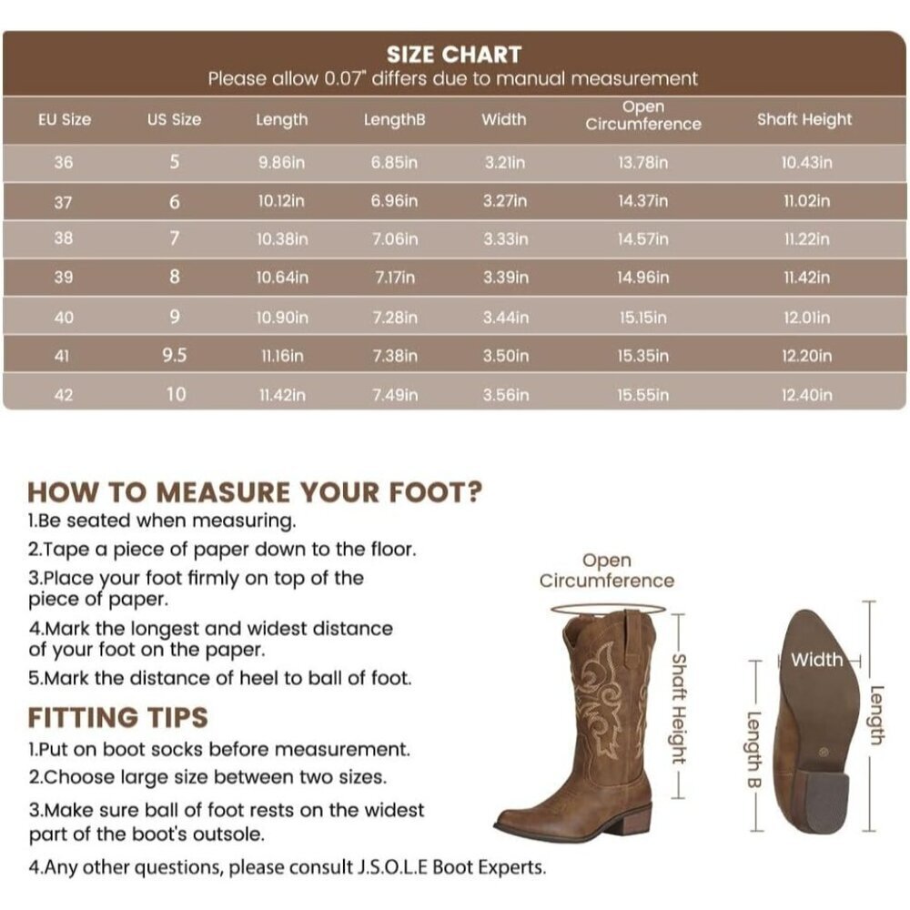 Woman's Distressed Brown Pu leather Cowgirl Mid Wide Calf Western Fashion Boots - Picture 5 of 8